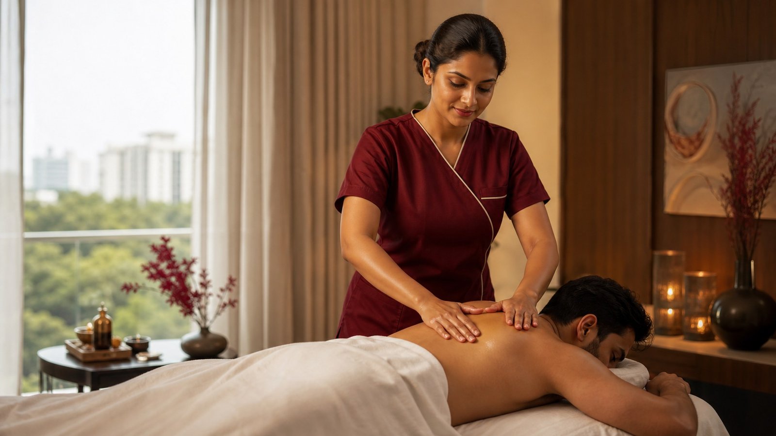 Deep tissue back massage