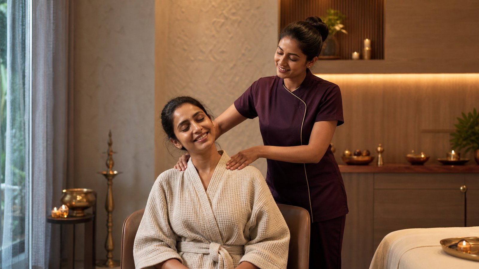 Head neck and shoulder massage