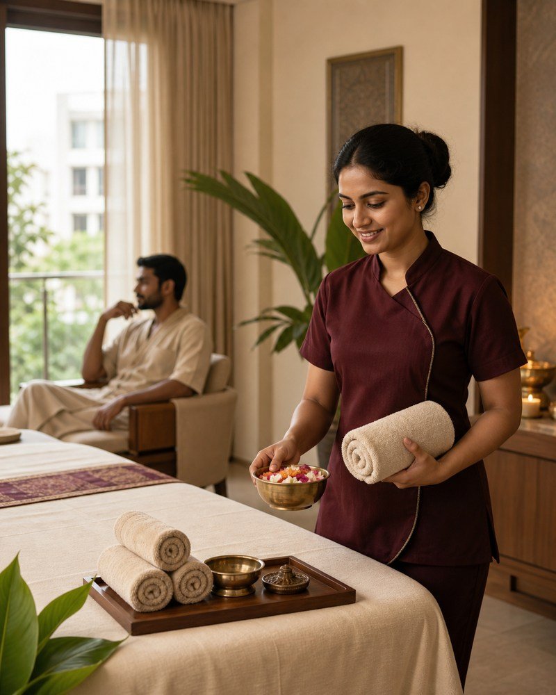 Balinese-inspired massage preparation